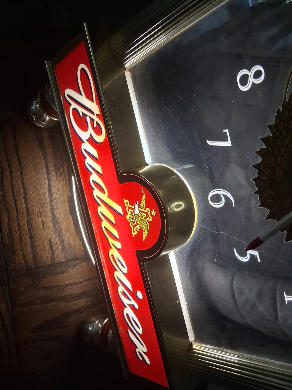 Budweiser Red and Gold Illuminated Acrylic Wall Clock